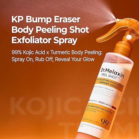 Dr.Melaxin Keratin Body Care Kojic Acid Turmeric Gentle Exfoliating Spray Peeling Solution Korean Skin Care For All Skin Types 200ml